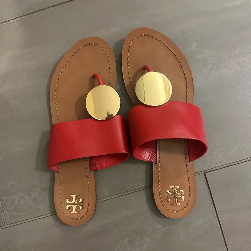 Tory Burch Red Leather Sandals